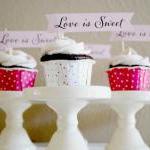 Love Is Sweet - Mini Cupcake Banners